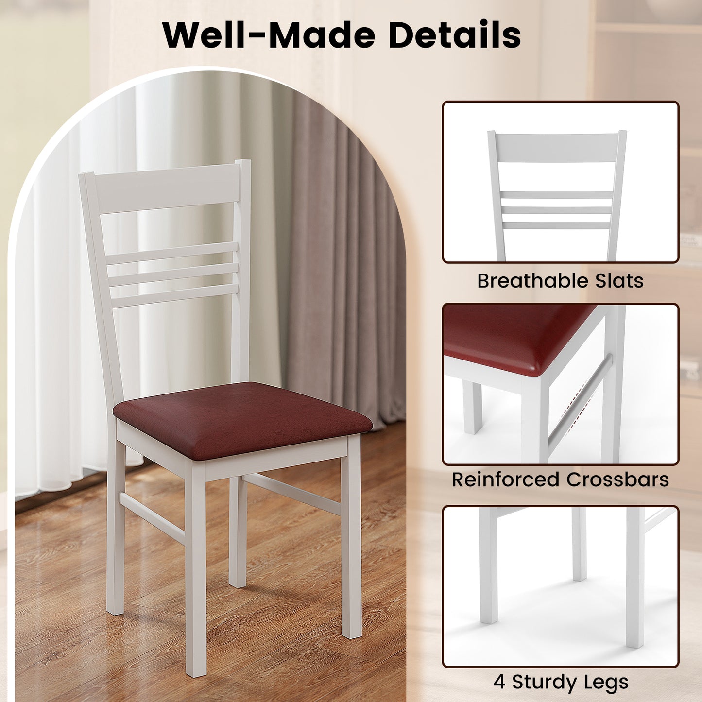Wood Dining Chairs Set of 2, White Dining Chairs at Gallery Canada