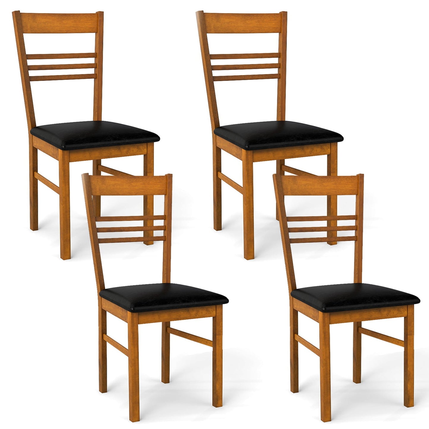 Ensemble de 4 chaises de salle à manger en bois, noyer