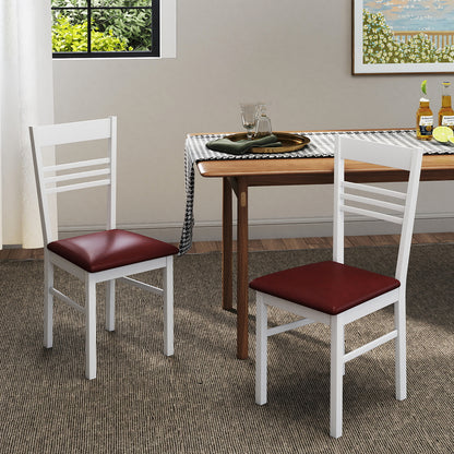 Wood Dining Chairs Set of 4 with Rubber Wood Frame, White Dining Chairs at Gallery Canada