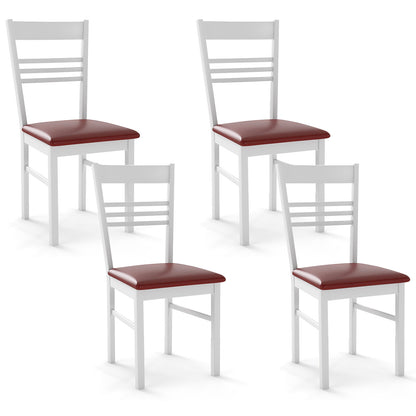 Wood Dining Chairs Set of 4 with Rubber Wood Frame, White Dining Chairs White at Gallery Canada