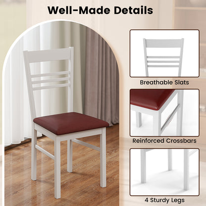 Wood Dining Chairs Set of 4 with Rubber Wood Frame, White Dining Chairs at Gallery Canada