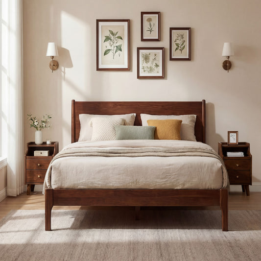 Wood Nightstand Set of 2 with Drawers, Brown Nightstands Brown at Gallery Canada
