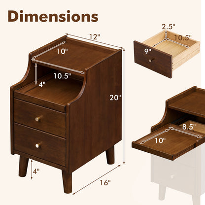 Wood Nightstand With Drawers, Brown Nightstands at Gallery Canada