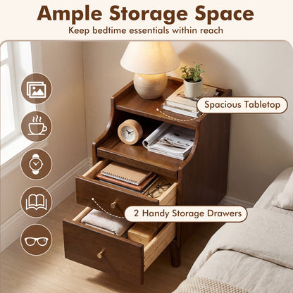 Wood Nightstand With Drawers, Brown Nightstands at Gallery Canada
