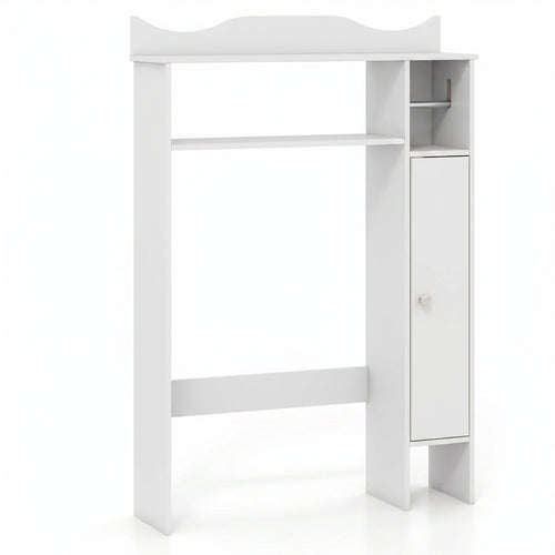 Wood Over Toilet Space Saver, Paper Holder And Shelf, White