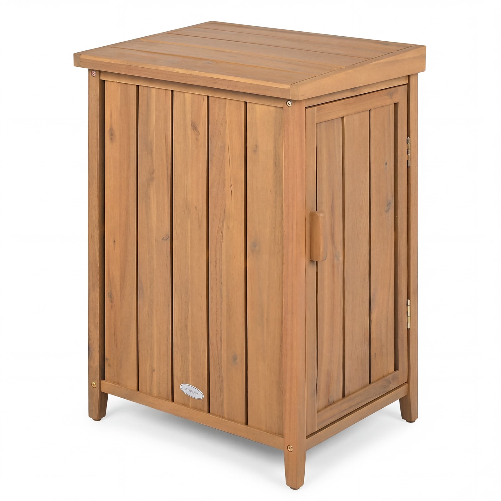 Wood Package Delivery Box, Openable Lid, Removable Shelf, Natural Sheds & Outdoor Storage Natural at Gallery Canada