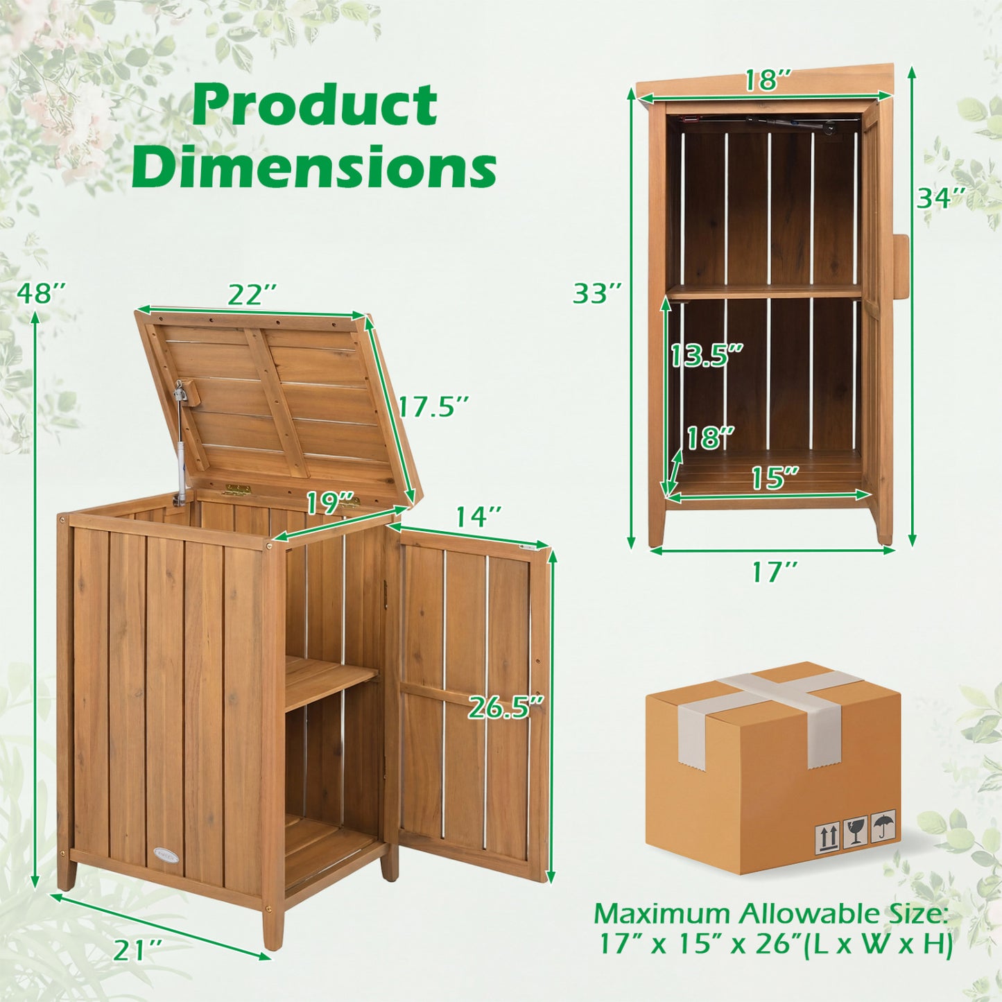 Wood Package Delivery Box, Openable Lid, Removable Shelf, Natural Sheds & Outdoor Storage at Gallery Canada
