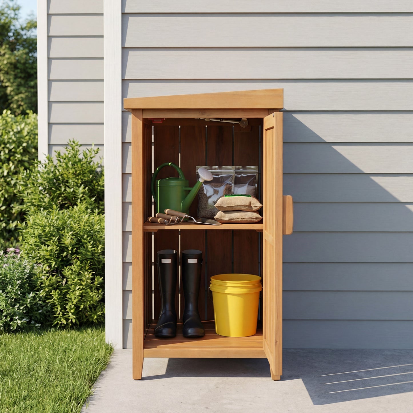 Wood Package Delivery Box, Openable Lid, Removable Shelf, Natural Sheds & Outdoor Storage at Gallery Canada