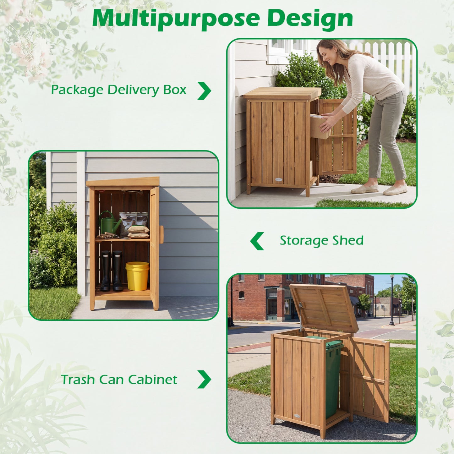 Wood Package Delivery Box, Openable Lid, Removable Shelf, Natural Sheds & Outdoor Storage at Gallery Canada