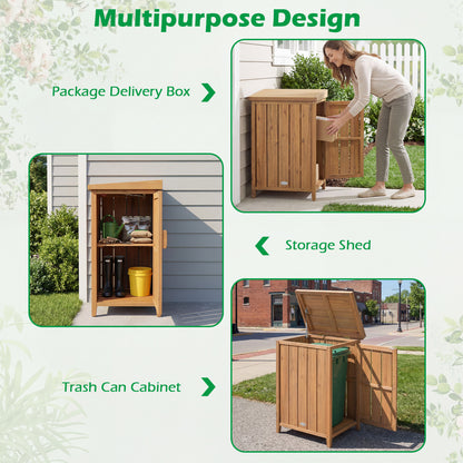 Wood Package Delivery Box, Openable Lid, Removable Shelf, Natural Sheds & Outdoor Storage at Gallery Canada