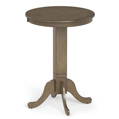 Wood Pub Round Dining Table with Pedestal Base, Gray Dining Tables at Gallery Canada