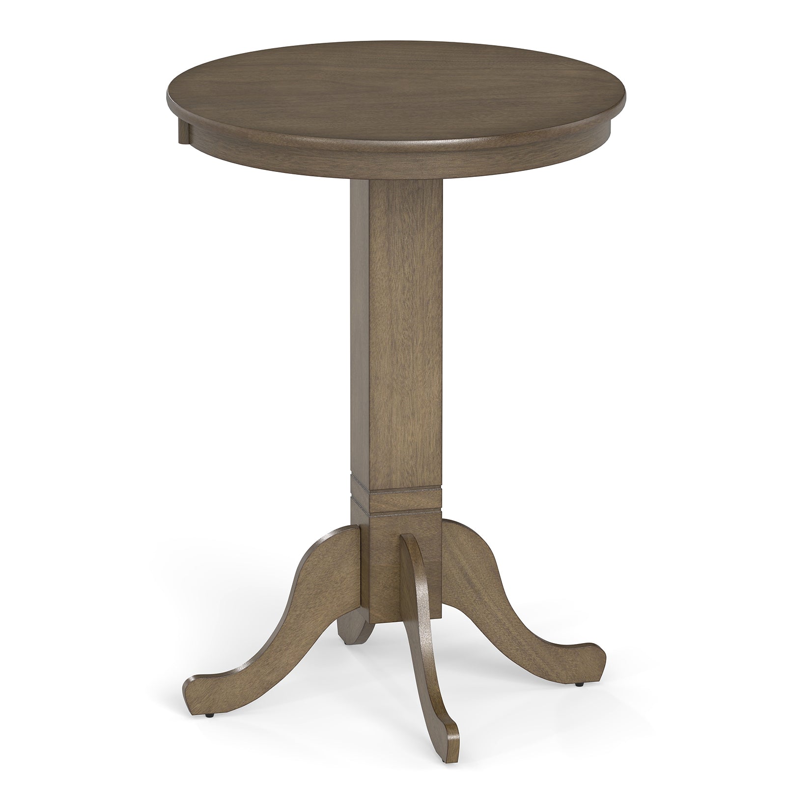 Wood Pub Round Dining Table with Pedestal Base, Gray Dining Tables Gray at Gallery Canada
