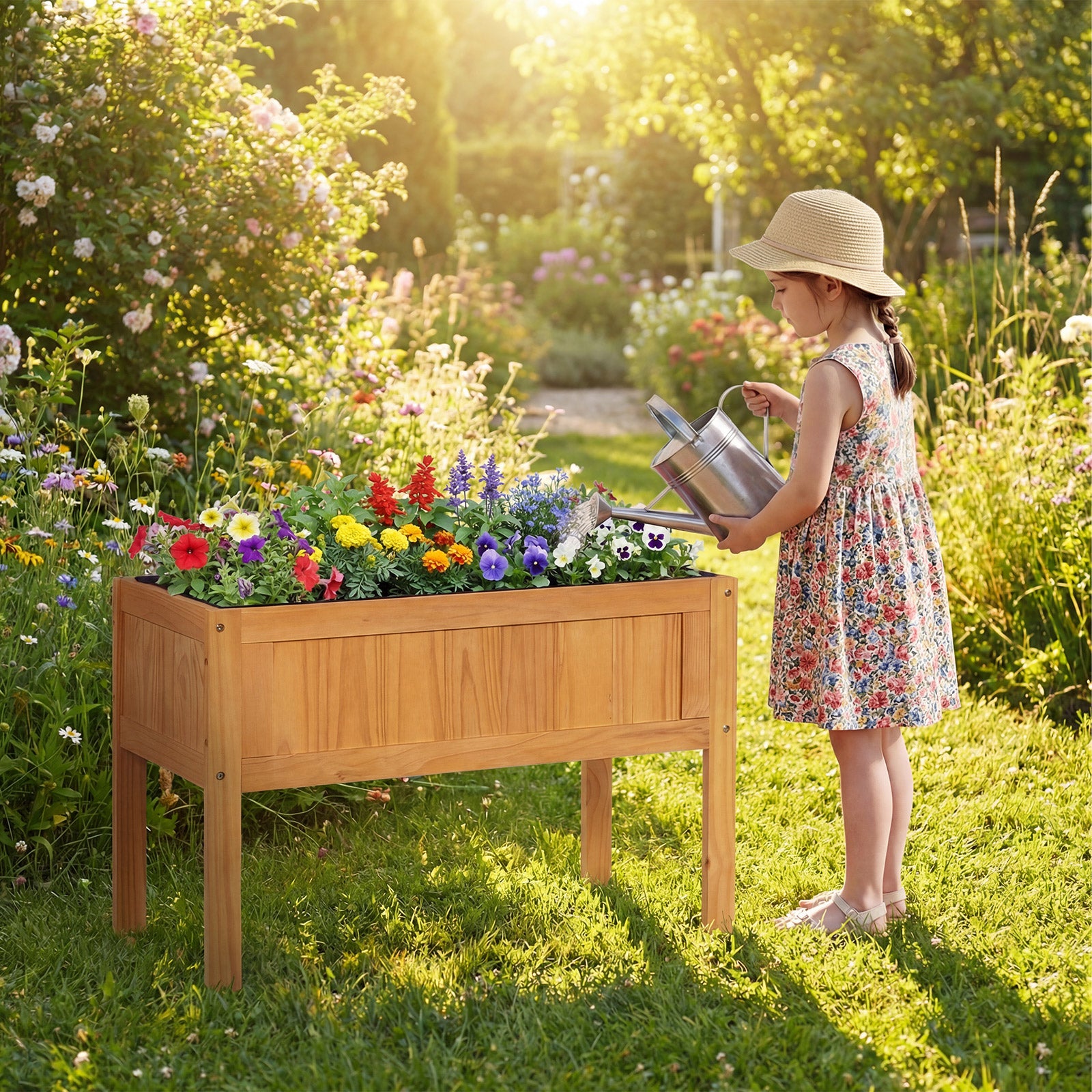 Wood Raised Garden Bed, Elevated Planter Box, Orange Raised Garden Beds at Gallery Canada