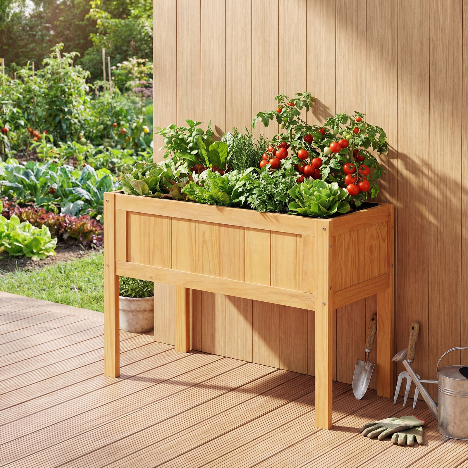 Wood Raised Garden Bed, Elevated Planter Box, Orange Raised Garden Beds at Gallery Canada