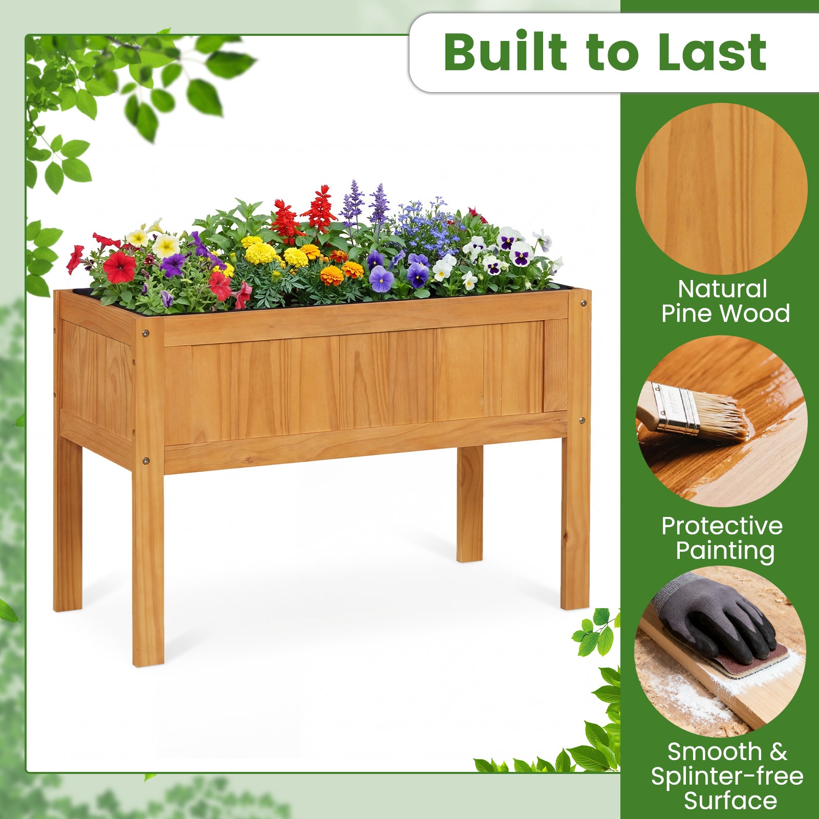 Wood Raised Garden Bed, Elevated Planter Box, Orange Raised Garden Beds at Gallery Canada