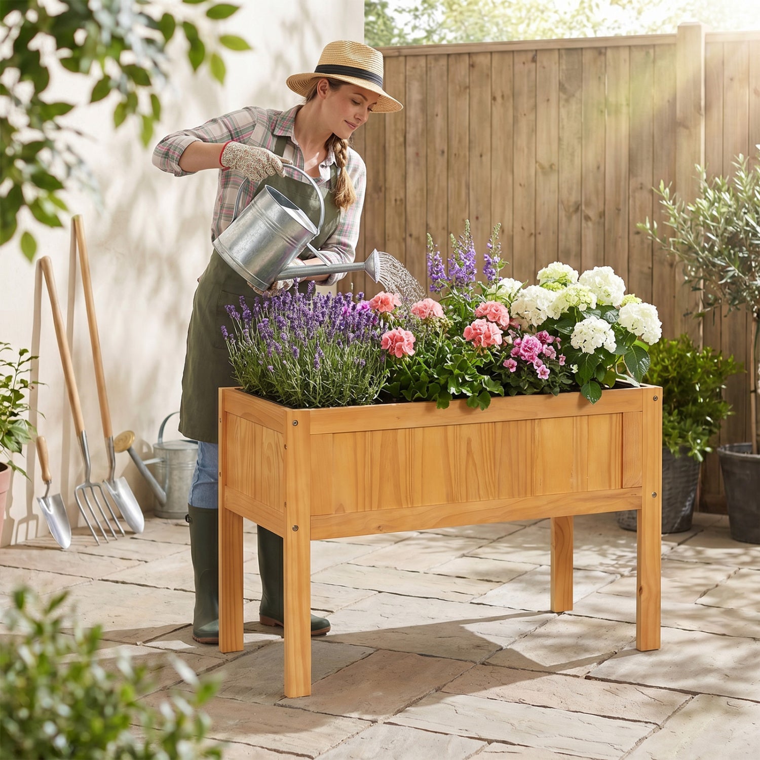 Wood Raised Garden Bed, Elevated Planter Box, Orange Raised Garden Beds at Gallery Canada