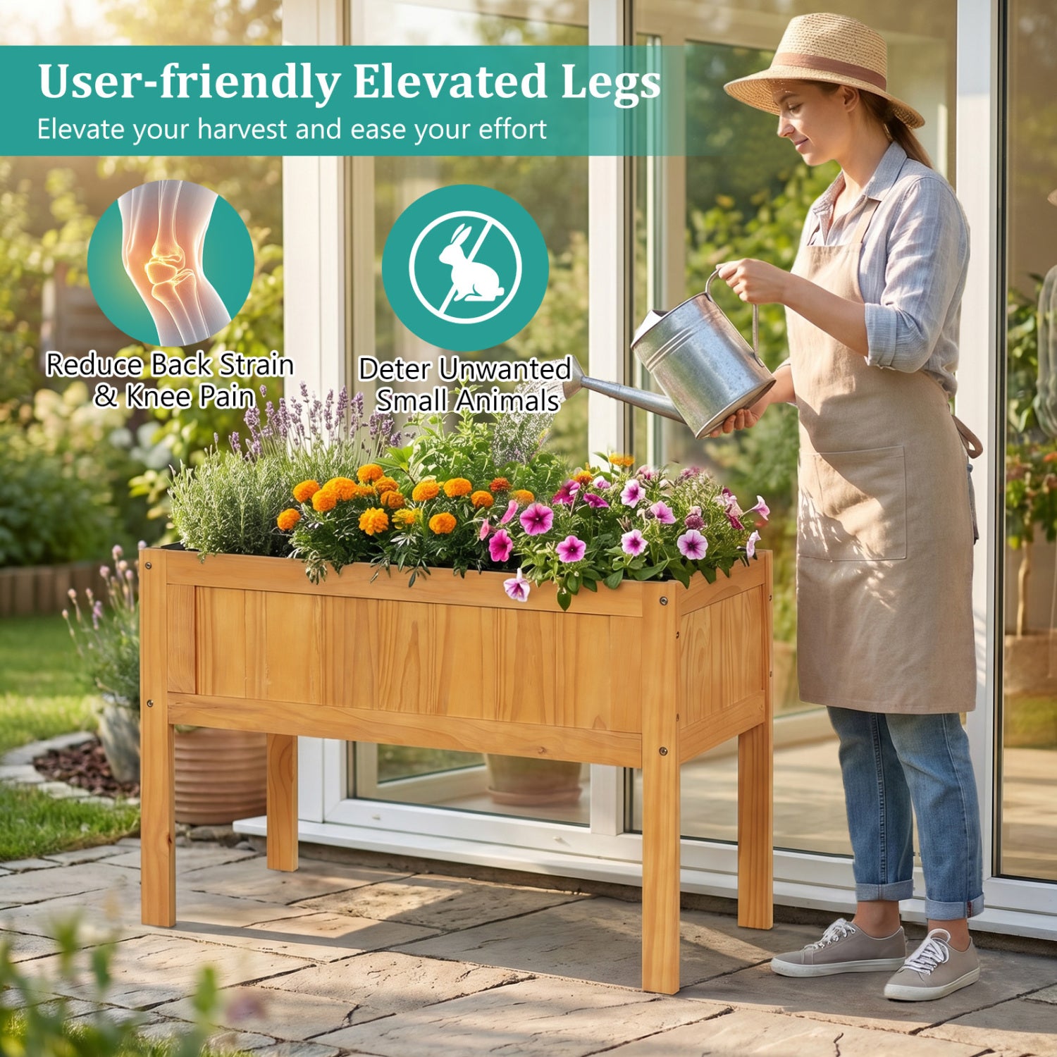 Wood Raised Garden Bed, Elevated Planter Box, Orange Raised Garden Beds at Gallery Canada
