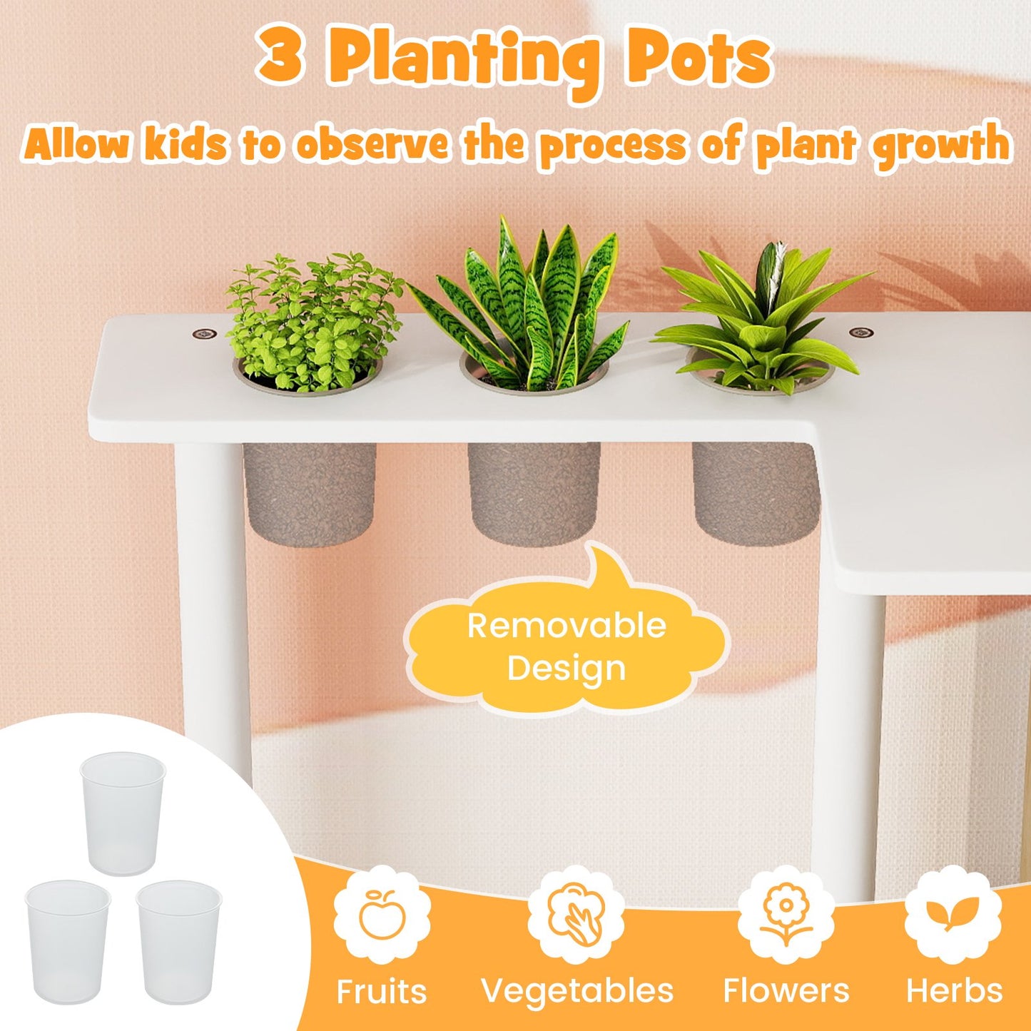 Wooden 2 Piece Kids Kitchen Playset with Fridge and Running Water, Natural Play Kitchen Sets at Gallery Canada