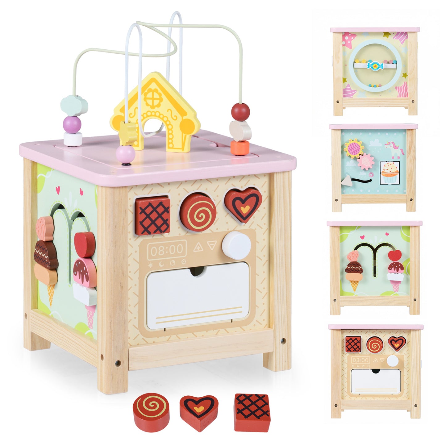 Wooden Activity Cube with Montessori Sensory Toys for 18+ Months Toddlers Learning Toys at Gallery Canada