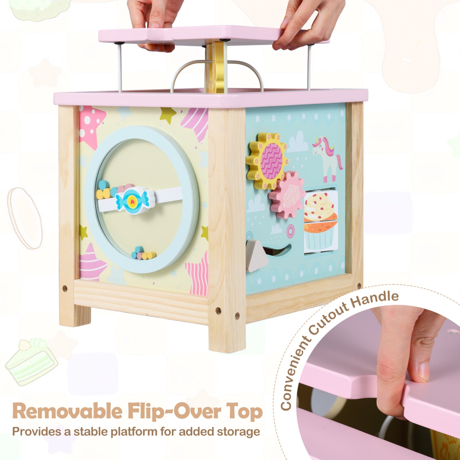 Wooden Activity Cube with Montessori Sensory Toys for 18+ Months Toddlers Learning Toys at Gallery Canada