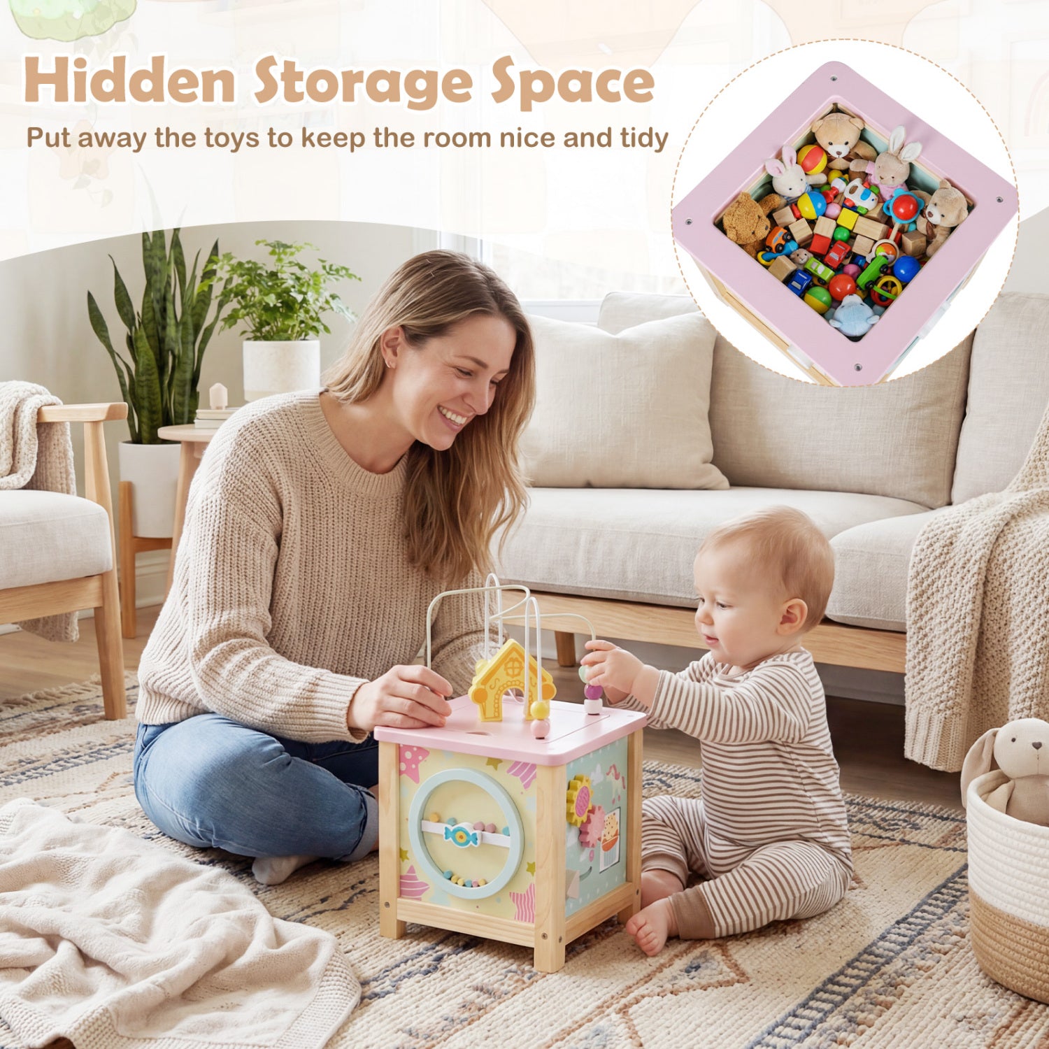 Wooden Activity Cube with Montessori Sensory Toys for 18+ Months Toddlers Learning Toys at Gallery Canada