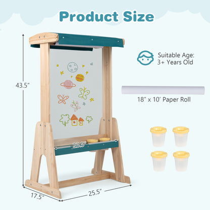 Wooden Art Easel for Kids with Transparent Board and Paper Roll, Natural Art Easels at Gallery Canada