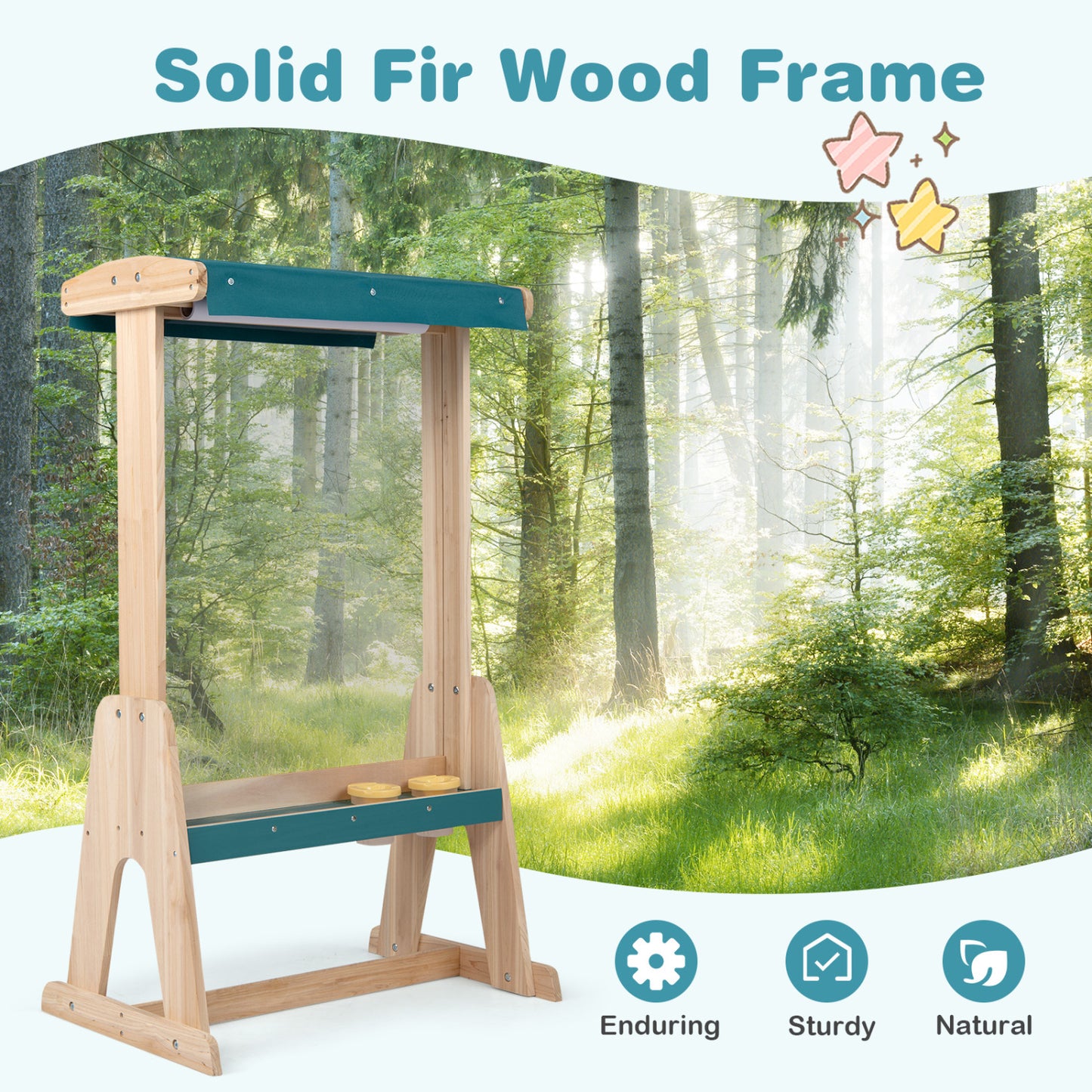 Wooden Art Easel for Kids with Transparent Board and Paper Roll, Natural Art Easels at Gallery Canada