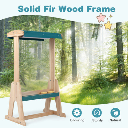 Wooden Art Easel for Kids with Transparent Board and Paper Roll, Natural Art Easels at Gallery Canada