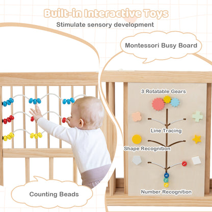 Wooden Baby Playpen, Adjustable Large Play Yard, Natural Baby Playpen & Playards at Gallery Canada