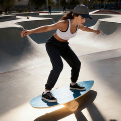 Wooden Balancing Board with Cork Roller and Storage Rack to Exercise-SE, Blue Sport Equipments Blue at Gallery Canada