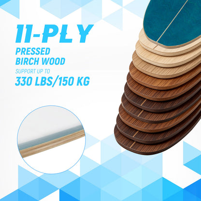 Wooden Balancing Board with Cork Roller and Storage Rack to Exercise-SE, Blue Sport Equipments at Gallery Canada