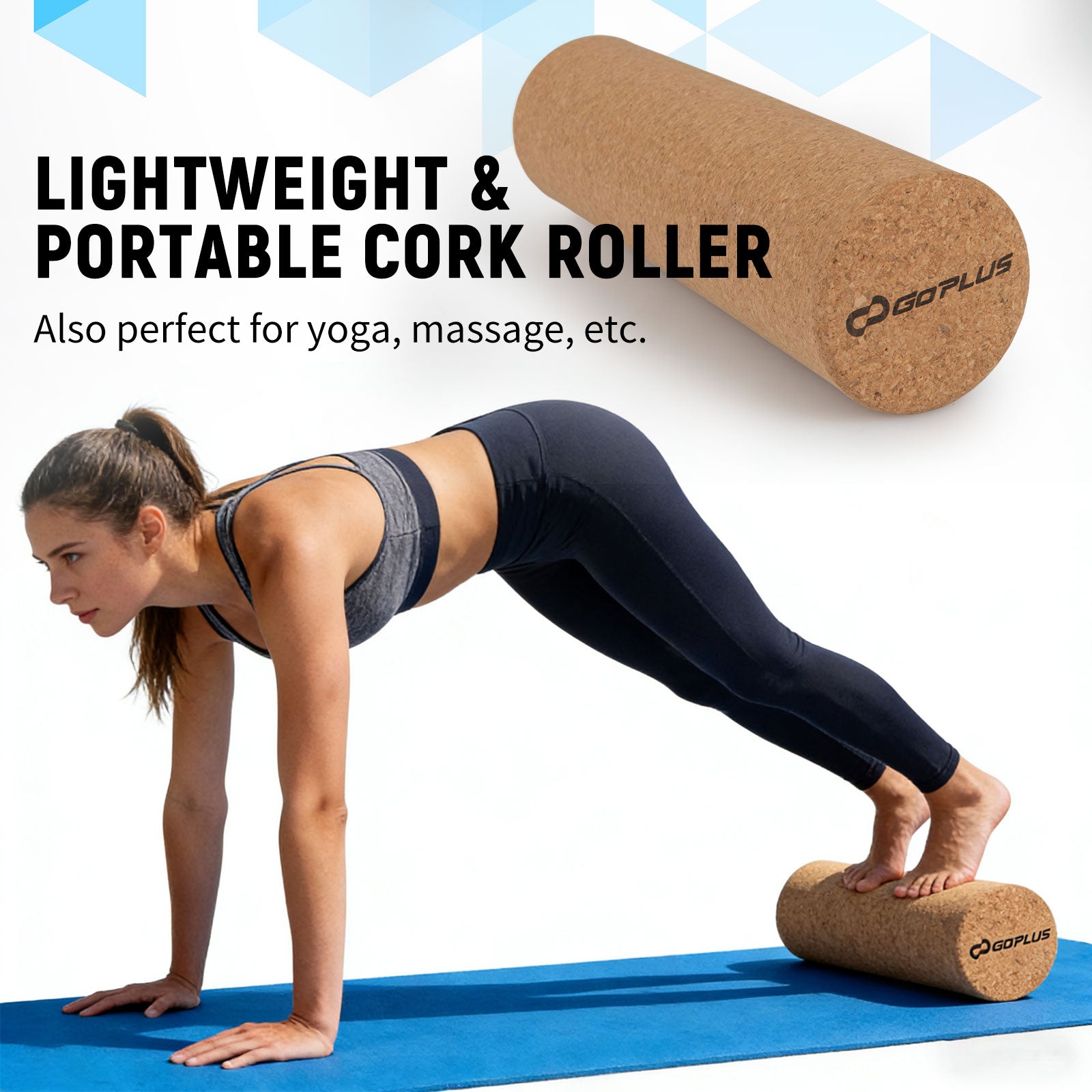 Wooden Balancing Board with Cork Roller and Storage Rack to Exercise-HS, Black Sport Equipments at Gallery Canada