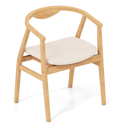 Wooden Bamboo Accent Chair with Armrest and Curved Backrest, Natural Accent Chairs at Gallery Canada