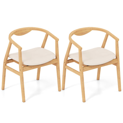 Wooden Bamboo Accent Chair with Armrest and Curved Backrest, Natural Accent Chairs Natural at Gallery Canada