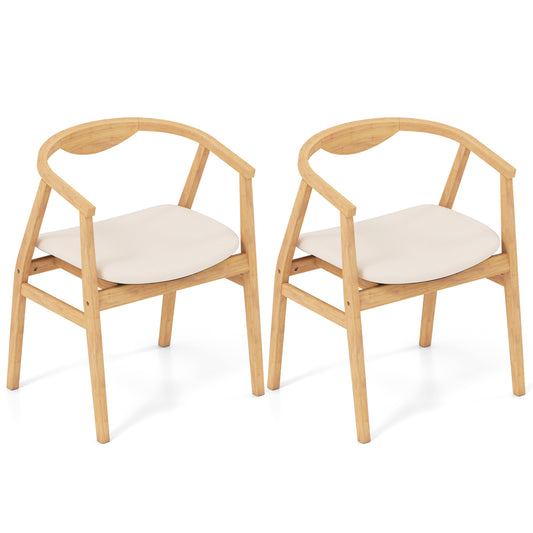 Wooden Bamboo Accent Chair with Armrest and Curved Backrest, Natural Accent Chairs Natural at Gallery Canada