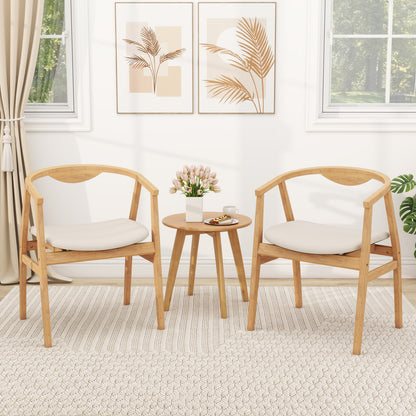 Wooden Bamboo Accent Chair with Armrest and Curved Backrest, Natural Accent Chairs at Gallery Canada
