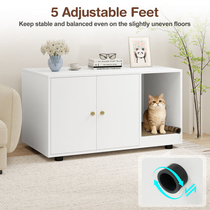 Wooden Cat Litter Box Enclosure, With Scratching Board, White Cat Houses at Gallery Canada
