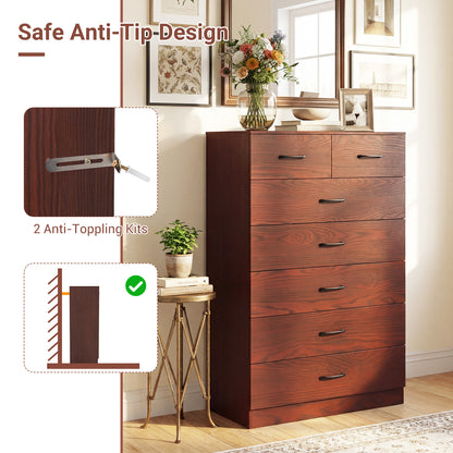 Wooden Chest Of Drawers, Anti-Toppling Device, Metal Handles, Espresso Cabinets & Chests at Gallery Canada