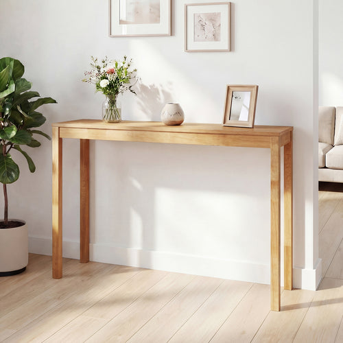 Modern Farmhouse Console Table, Thickened Top, Natural