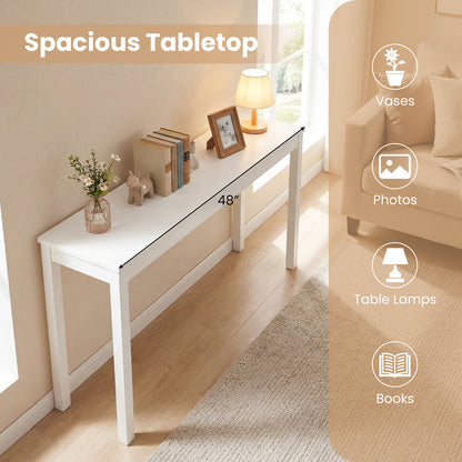 Modern Farmhouse Wooden Console Table, Thickened Top, White Console Tables at Gallery Canada