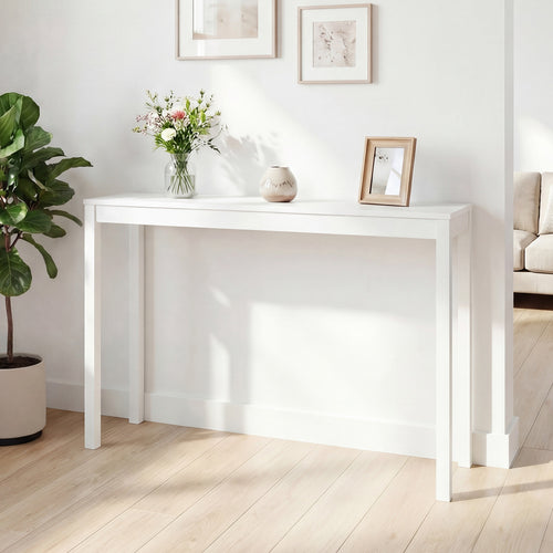 Modern Farmhouse Wooden Console Table, Thickened Top, White