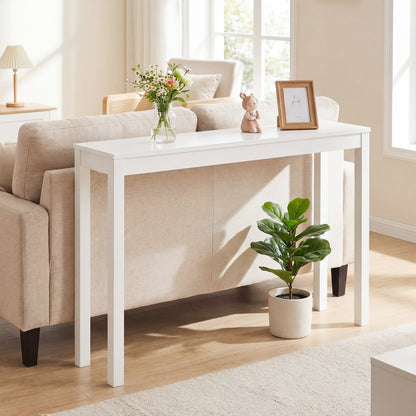 Modern Farmhouse Wooden Console Table, Thickened Top, White Console Tables at Gallery Canada