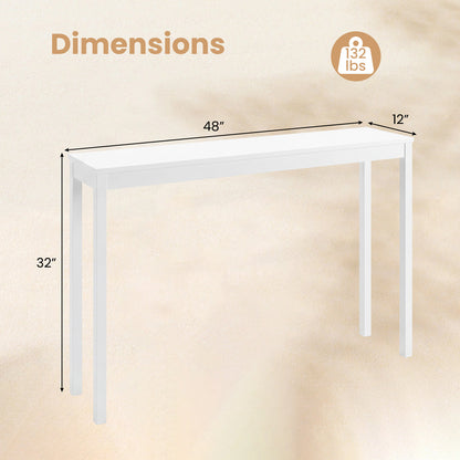 Modern Farmhouse Wooden Console Table, Thickened Top, White Console Tables at Gallery Canada