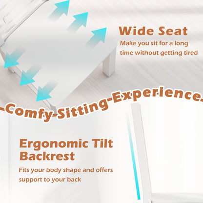 Wooden Dining Chair Set of 2 Solid Rubber Wood Kitchen Chairs, White Dining Chairs at Gallery Canada