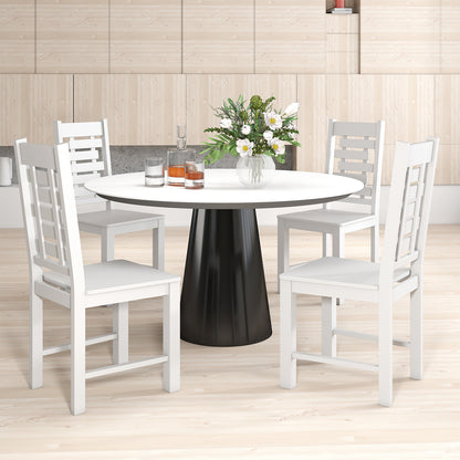 Wooden Dining Chair Set of 2 Solid Rubber Wood Kitchen Chairs, White Dining Chairs at Gallery Canada