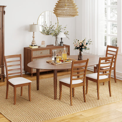 Wooden Dining Chair Set of 2 Modern Upholstered Kitchen Chair, Beige Dining Chairs at Gallery Canada