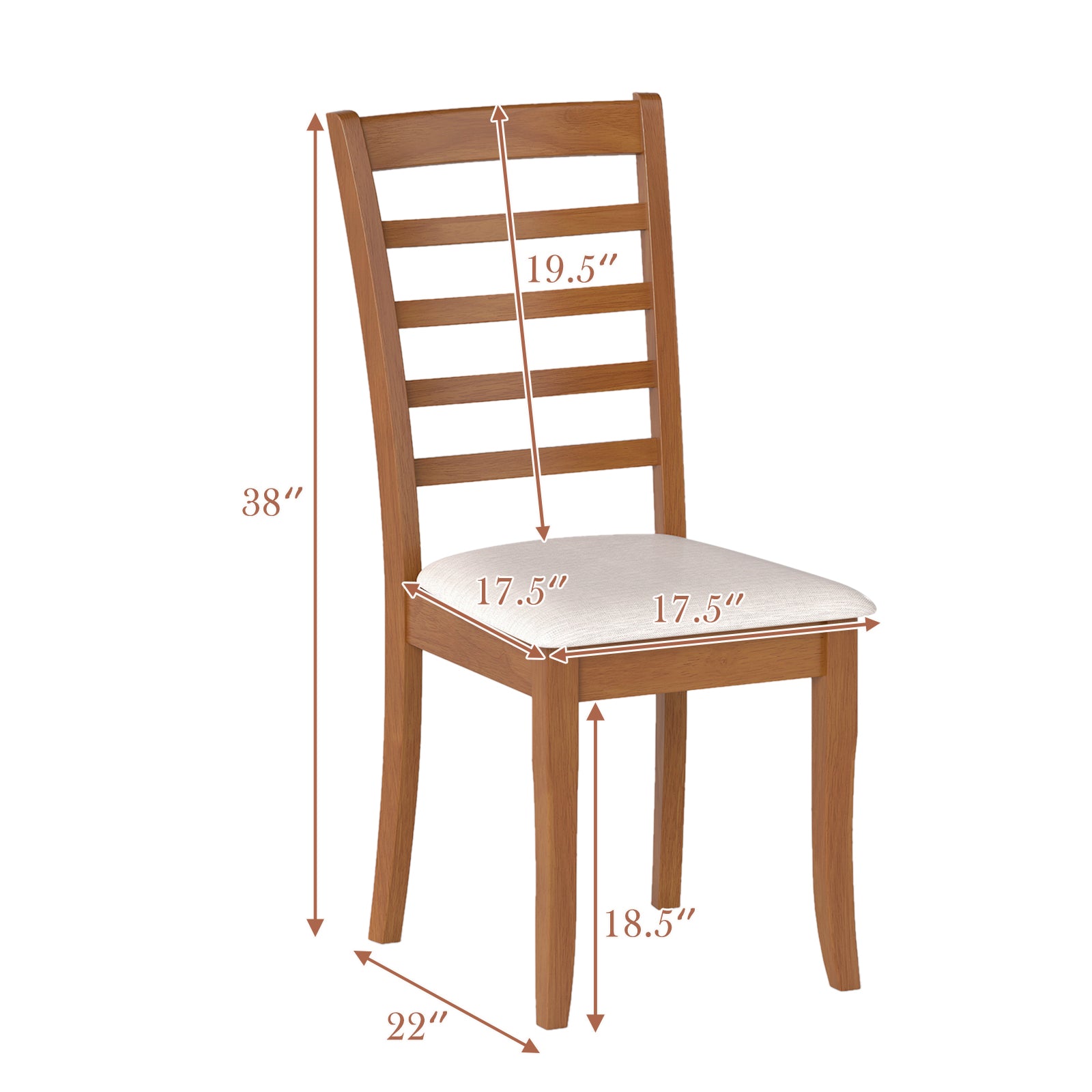 Wooden Dining Chair Set of 2 Modern Upholstered Kitchen Chair, Beige Dining Chairs at Gallery Canada