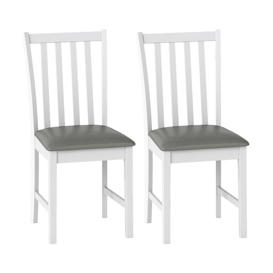 Wooden Dining Chair Set Of 2, Rubber Wood Frame, White Dining Chairs White at Gallery Canada