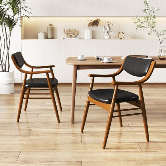 Wooden Dining Chair Set, Padded Seat And Back, Black Dining Chairs Black at Gallery Canada