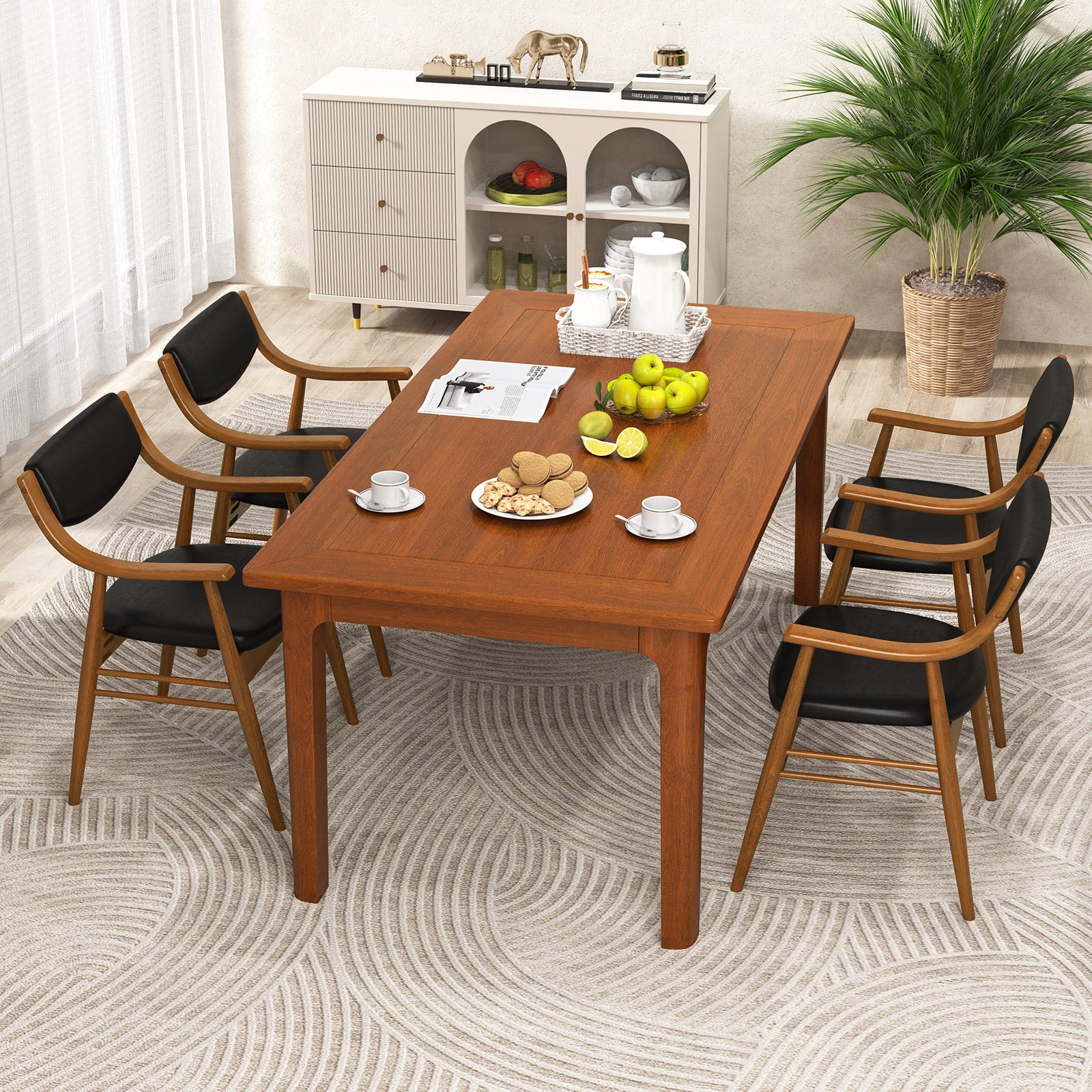 Wooden Dining Chair Set, Padded Seat And Back, Black Dining Chairs at Gallery Canada